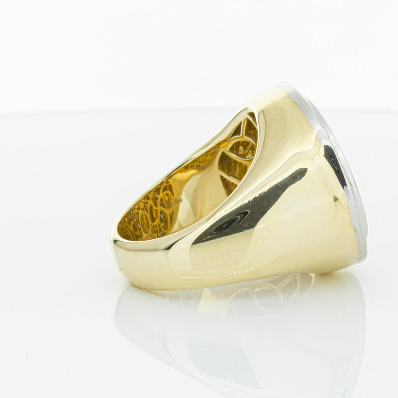 14ct Yellow Gold Half Sovereign & Diamond Halo Ring-Ring-Walker & Hall