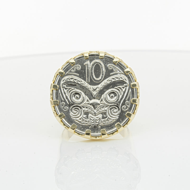 9ct Yellow Gold Ring with Koruru Coin-Ring-Walker & Hall