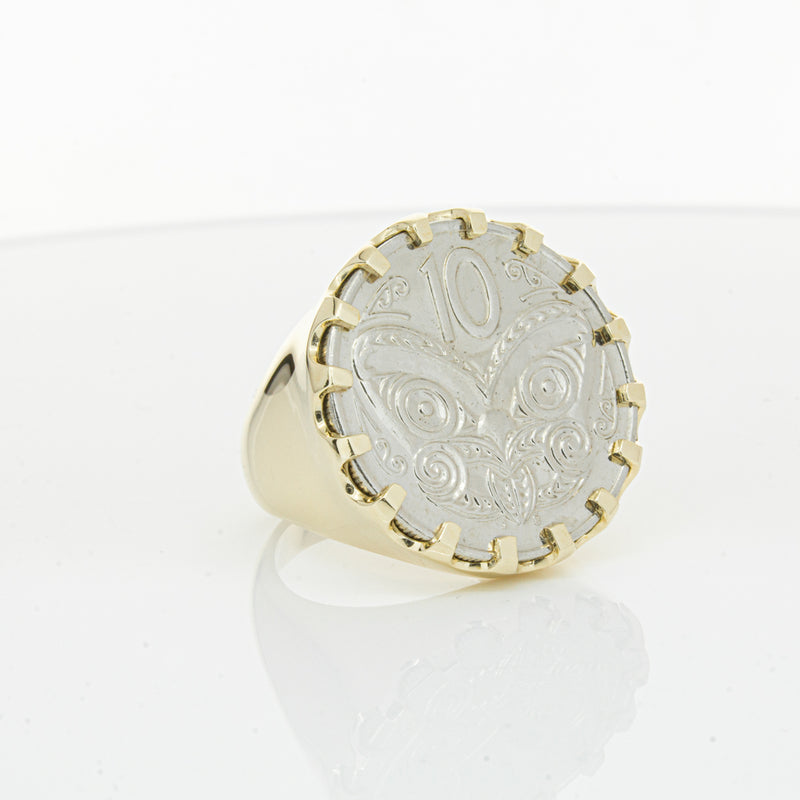 9ct Yellow Gold Ring with Koruru Coin-Ring-Walker & Hall