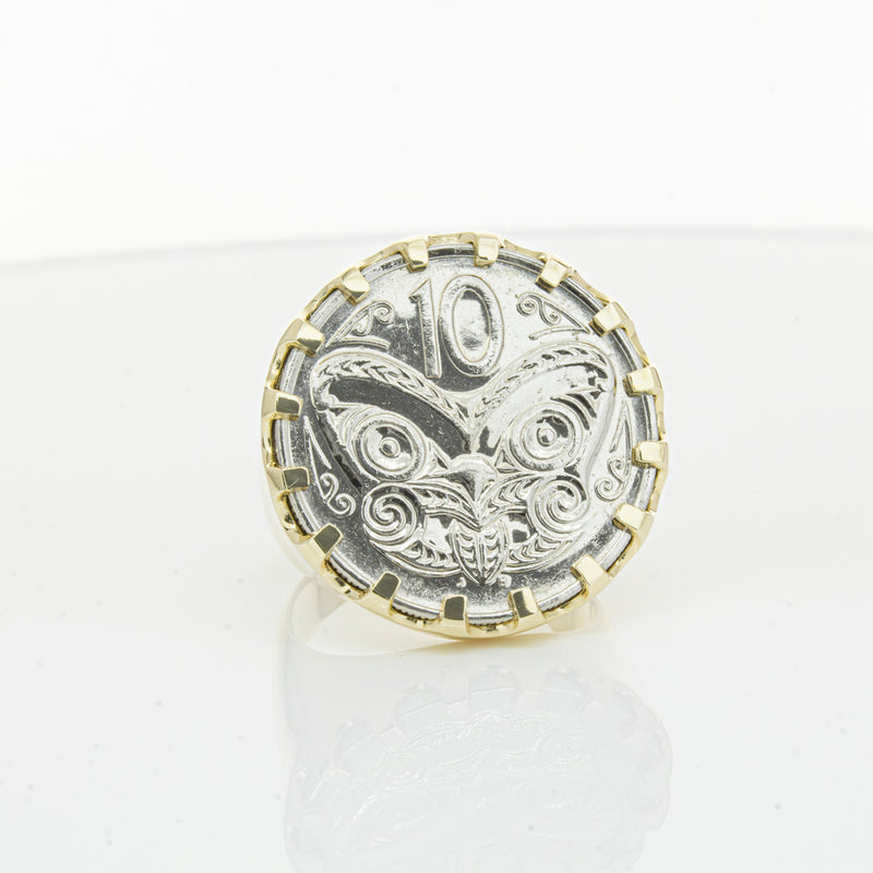 9ct Yellow Gold Ring with Koruru Coin-Ring-Walker & Hall