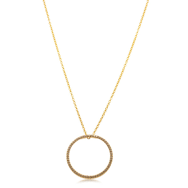 9ct Yellow Gold Diamond Forevermore Circle Pendant - Walker & Hall