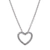 9ct White Gold Diamond Heart Pendant - Necklace - Walker & Hall