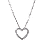9ct White Gold Diamond Heart Pendant - Necklace - Walker & Hall