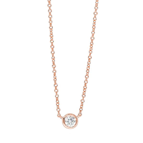 18ct Rose Gold .21ct Diamond Natalia Pendant - Necklace - Walker & Hall