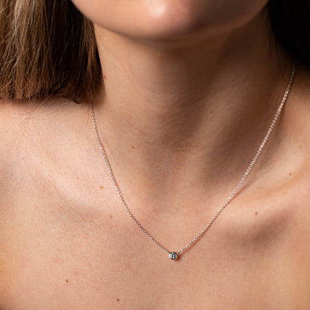 18ct White Gold .21ct Diamond Natalia Pendant-Necklace-Walker & Hall