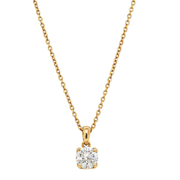 18ct Yellow Gold .97ct Diamond Blossom Pendant - Necklace - Walker & Hall