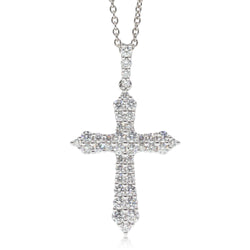 18ct White Gold Diamond Cross Pendant - Walker & Hall