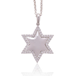 18ct White Gold .25ct Diamond Selena Christmas Star Necklace - Walker & Hall