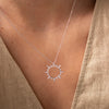 14ct White Gold Diamond Sol Necklace - Walker & Hall