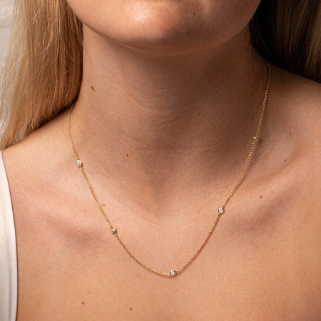 18ct Yellow Gold .56ct Diamond Natalia Chain Necklace-Necklace-Walker & Hall