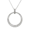 18ct White Gold Diamond Circle Pendant-Necklace-Walker & Hall
