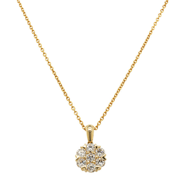 18ct Yellow Gold .72ct Diamond Lotus Pendant - Necklace - Walker & Hall