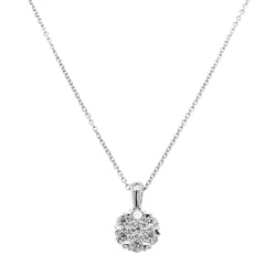 18ct White Gold .76ct Diamond Lotus Pendant - Necklace - Walker & Hall