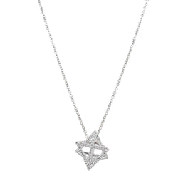 18ct White Gold .19ct Diamond Merkaba Necklace - Necklace - Walker & Hall