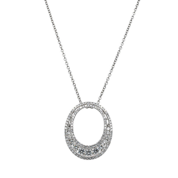 18ct White Gold .80ct Diamond Pendant - Necklace - Walker & Hall