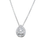 9ct White Gold .20ct Diamond Pear Saturn Pendant - Necklace - Walker & Hall