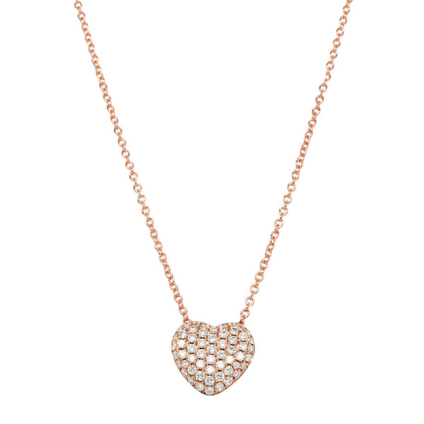 18ct Rose Gold Diamond Corazon Pendant - Necklace - Walker & Hall
