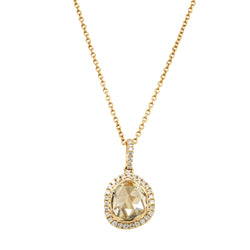 18ct Yellow Gold 2.12ct Champagne Diamond Pendant - Necklace - Walker & Hall
