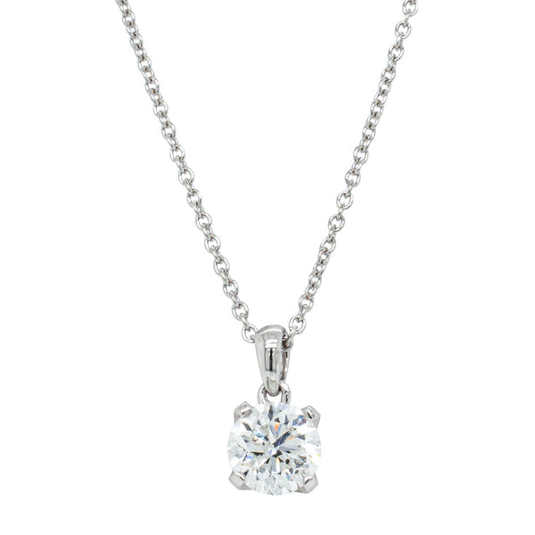 18ct White Gold 1.06ct Diamond Blossom Pendant - Necklace - Walker & Hall
