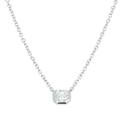 18ct White Gold .41ct Ascher Diamond Natalia Pendant - Necklace - Walker & Hall