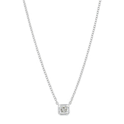 18ct White Gold .36ct Radiant Cut Diamond Natalia Pendant - Necklace - Walker & Hall
