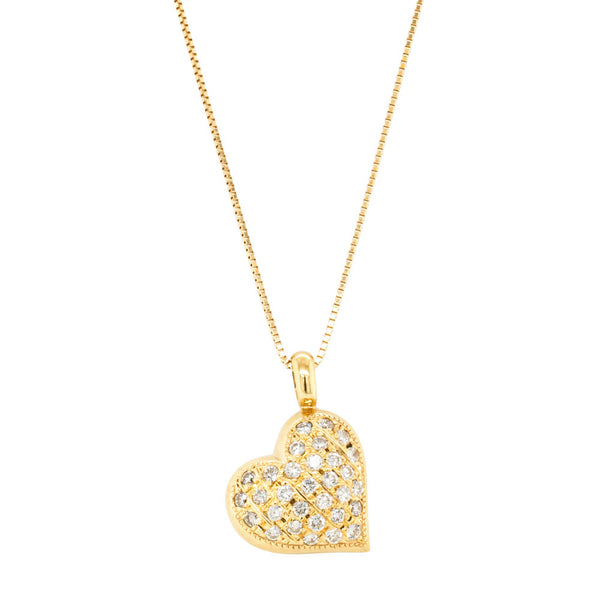 Deja Vu 18ct Yellow Gold .58ct Diamond Heart Pendant - Necklace - Walker & Hall