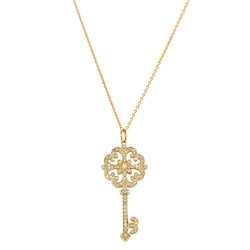 Deja Vu 18ct Yellow Gold .40ct Diamond Key Pendant - Necklace - Walker & Hall