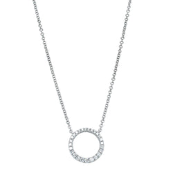 18ct White Gold Diamond Aelia Pendant - Necklace - Walker & Hall