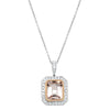 18ct White Gold 2.54ct Morganite & Diamond Halo Pendant - Necklace - Walker & Hall