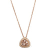 18ct Rose Gold 1.06ct Morganite & Diamond Halo Pendant - Necklace - Walker & Hall