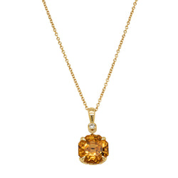 18ct Yellow Gold Citrine & Diamond Octavia Pendant - Necklace - Walker & Hall