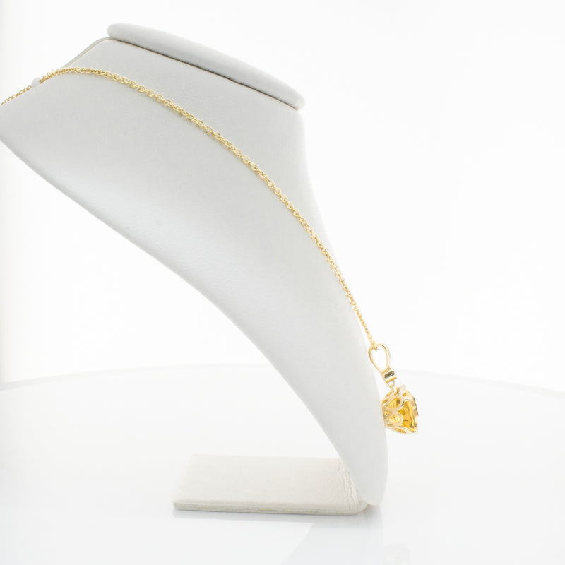 18ct Yellow Gold Citrine & Diamond Octavia Pendant-Necklace-Walker & Hall