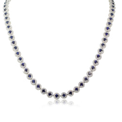 18ct White Gold 8.45ct Sapphire & Diamond Necklace - Walker & Hall