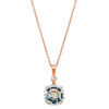 18ct Rose Gold Aquamarine & Diamond Octavia Pendant - Necklace - Walker & Hall