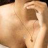 18ct White Gold Aquamarine & Diamond Octavia Pendant - Necklace - Walker & Hall