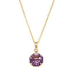 18ct Yellow Gold Amethyst & Diamond Octavia Pendant - Necklace - Walker & Hall