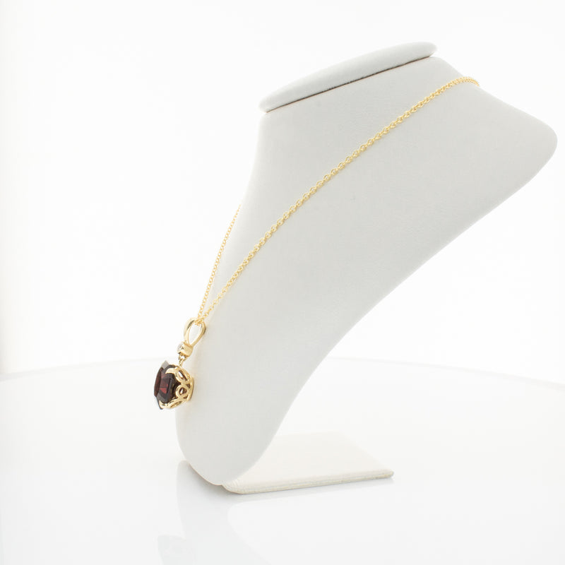 18ct Yellow Gold Garnet & Diamond Octavia Pendant-Necklace-Walker & Hall