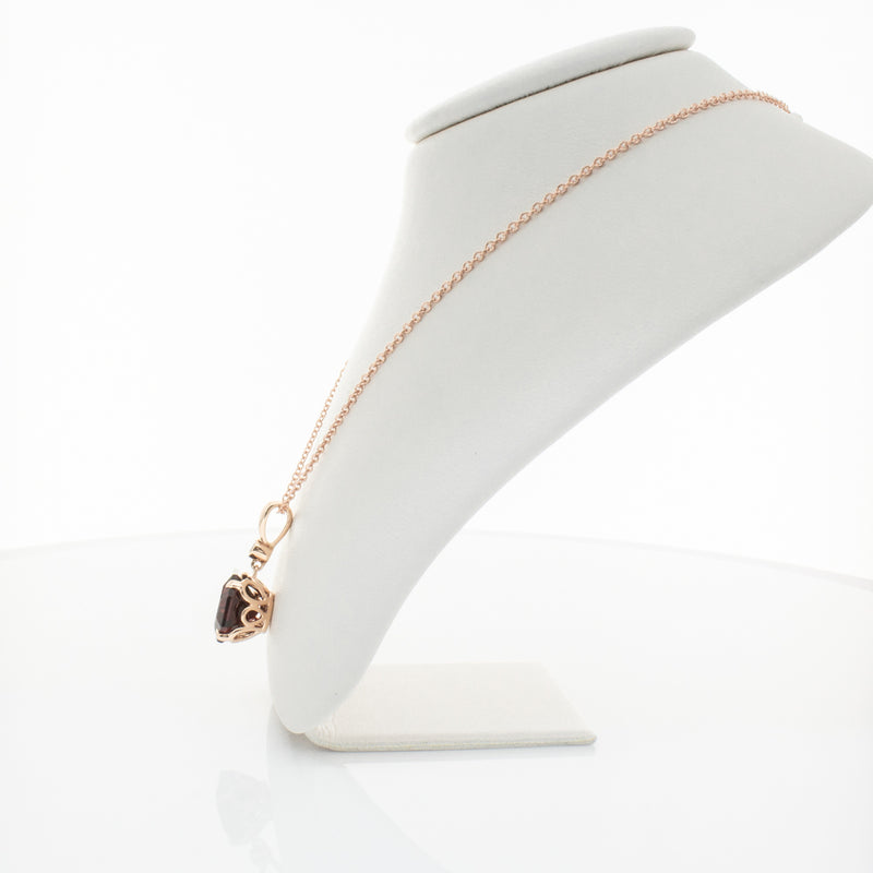 18ct Rose Gold Garnet & Diamond Octavia Pendant-Necklace-Walker & Hall