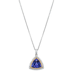 18ct White & Yellow Gold 3.83ct Tanzanite & Diamond Necklace - Necklace - Walker & Hall