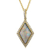 18ct Yellow gold Opal & Diamond Pendant - Walker & Hall