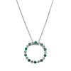 18ct White Gold .40ct Emerald & Diamond Pendant - Necklace - Walker & Hall