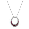 18ct White Gold .54ct Ruby & Diamond Pendant - Necklace - Walker & Hall
