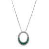 18ct White Gold .39ct Emerald & Diamond Pendant - Necklace - Walker & Hall