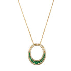 18ct Yellow Gold .40ct Emerald & Diamond Pendant - Necklace - Walker & Hall