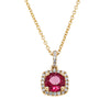 18ct Yellow Gold .96ct Ruby & Diamond Peony Pendant - Necklace - Walker & Hall