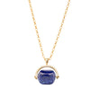9ct Yellow Gold Lapis Spinner Pendant With Chain - Necklace - Walker & Hall