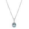 18ct White Gold .69ct Oval Aquamarine & Diamond Mini Sierra Pendant - Necklace - Walker & Hall