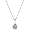 18ct White Gold .56ct Pear Aquamarine & Diamond Mini Sierra Pendant - Necklace - Walker & Hall