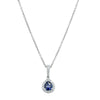 18ct White Gold .51ct Sapphire & Diamond Pendant - Necklace - Walker & Hall