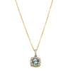 18ct Yellow Gold .72ct Aquamarine & Diamond Peony Pendant - Necklace - Walker & Hall